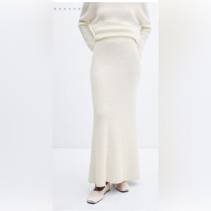 Mango knitted wool blend long skirt